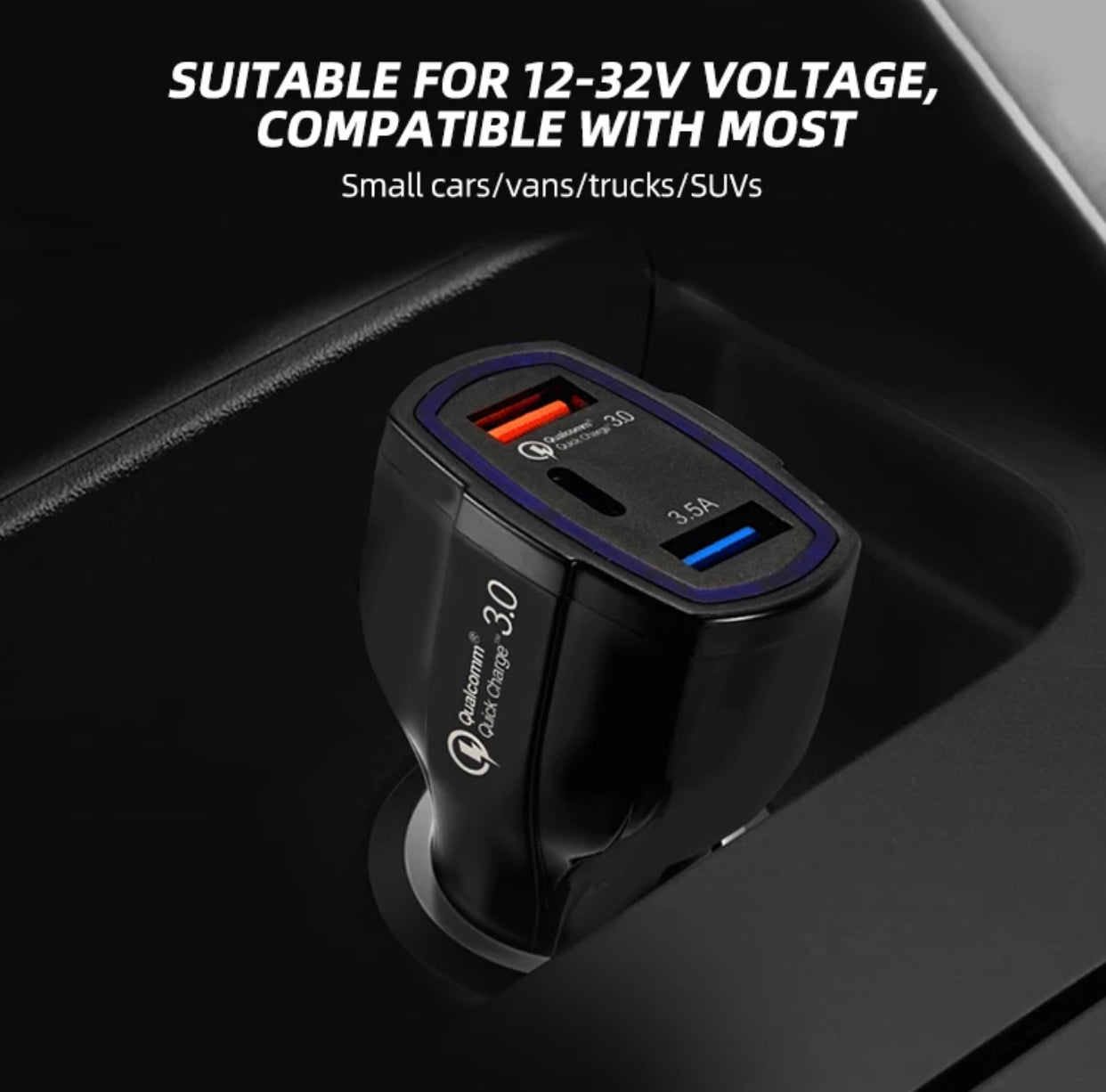 Premium Specialized USBC and Fast Charging USB Car Charger Adapter- Classic Black Colour - Super Savings Technologies Co.,LTD Premium Specialized USBC and Fast Charging USB Car Charger Adapter- Classic Black Colour - Super Savings Technologies Co.,LTD